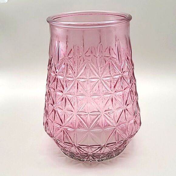 COPY - Beautiful Large Pink Textured Glass Vase - Picture 4 of 4